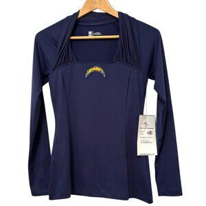 NFL Los Angeles Chargers NWT All Sport Couture Long Sleeve Top Navy Size Small